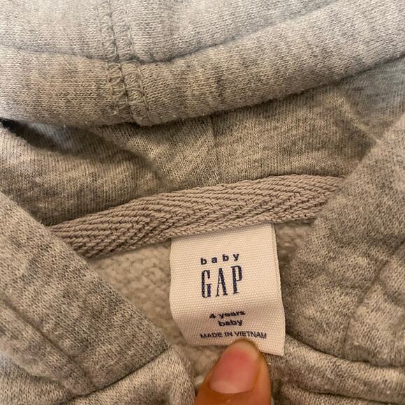 Gap light gray logo full zip hooded sweatshirt SIZE 4 - Picture 3 of 4